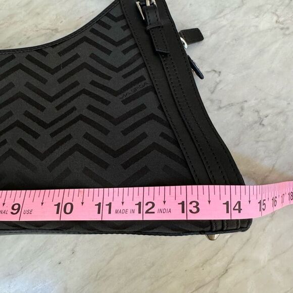 Via Spiga Black Fabric W/Leather Trim Shoulder Bag. - Picture 7 of 8